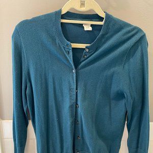 J. Crew Women's Lightweight Teal Jackie Cardigan, M